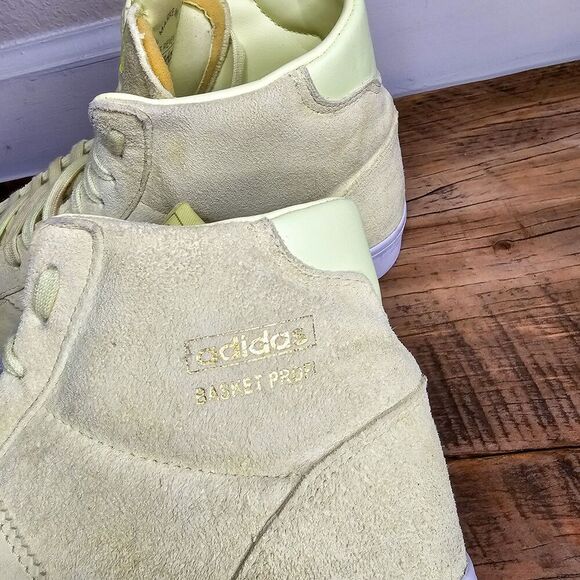 Adidas Basket Prof! Yellow Leather Suede High-Tops Women's Size 8 1/2 - Picture 14 of 16